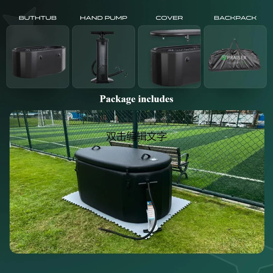 132 Gal Portable Inflatable Ice Bathtub 150*80*75cm for Athletes Ice Baths Outdoor Cold Water Therapy Recovery Pod ,Include Pump